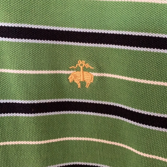 Men’s medium striped Brooks Brothers performance polo style shirt. - Picture 3 of 4